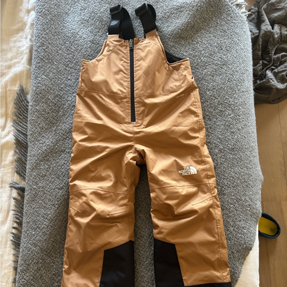 The North Face Tan “EZ grow” Overalls with Waterproof Fabric and Relaxed Fit